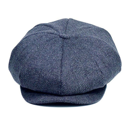 Baslow Wool Newsboy Cap - Classic Wool Blend Style With Plaid And Herringbone Textures