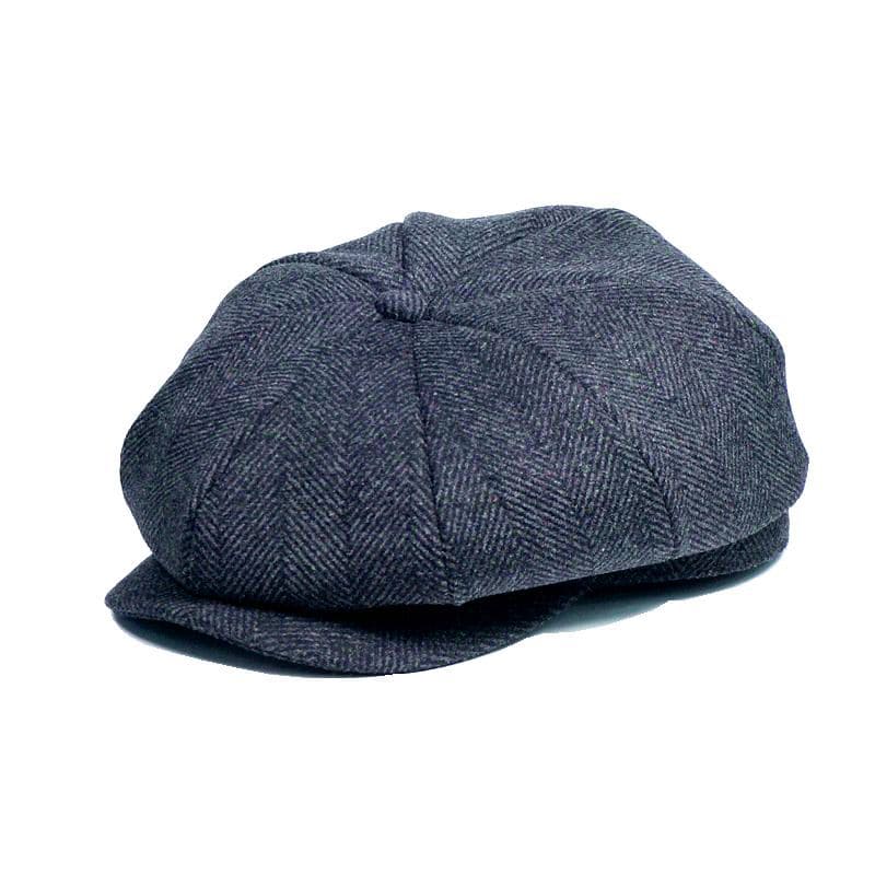 Baslow Wool Newsboy Cap - Classic Wool Blend Style With Plaid And Herringbone Textures