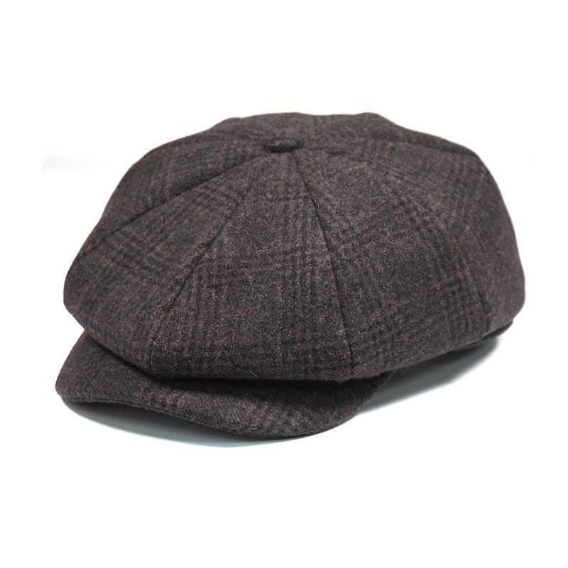 Baslow Wool Newsboy Cap - Classic Wool Blend Style With Plaid And Herringbone Textures