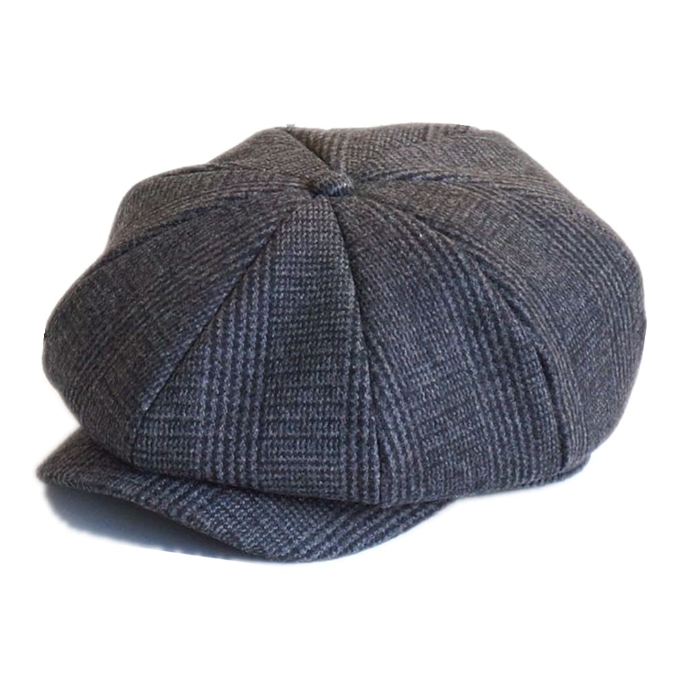 Baslow Wool Newsboy Cap - Classic Wool Blend Style With Plaid And Herringbone Textures