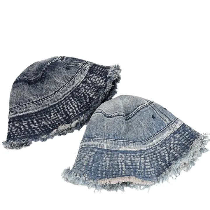 Basquiat Denim Bucket Hat - Casual Street Style Hat