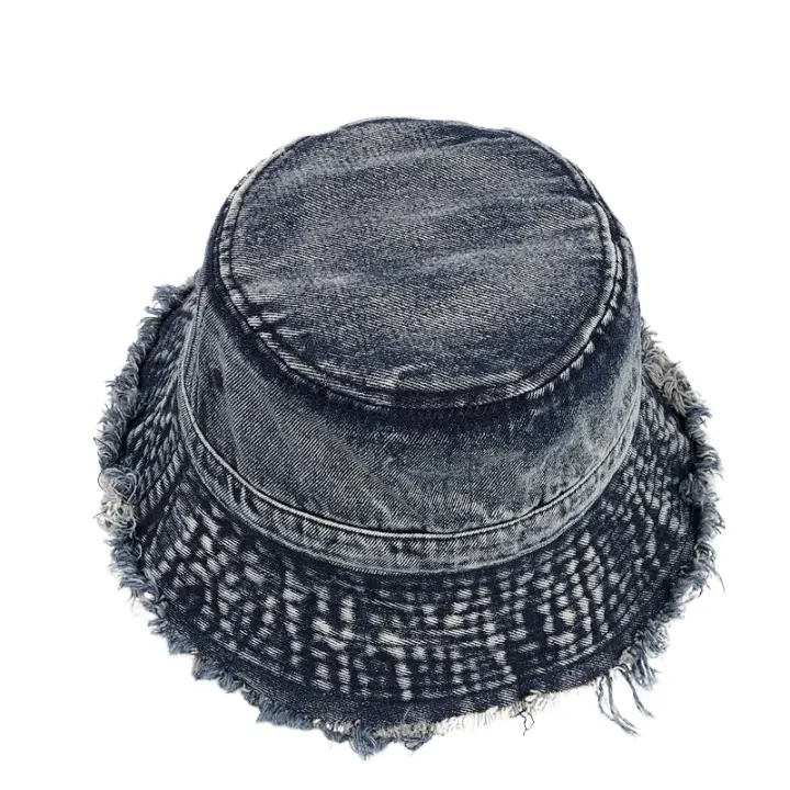 Basquiat Denim Bucket Hat - Casual Street Style Hat