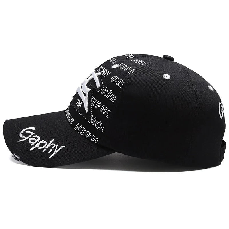 Bat Gaphy Cotton Baseball Cap - Classic Embroidered Cotton Cap For Casual Style Today