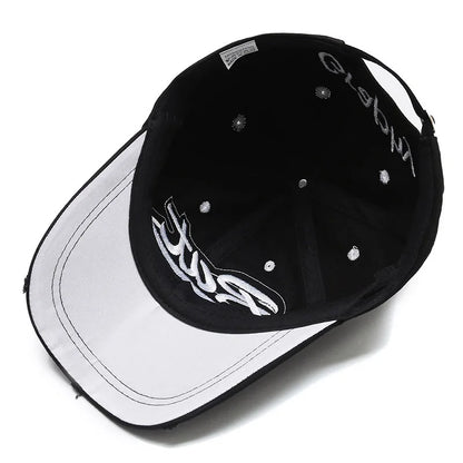 Bat Gaphy Cotton Baseball Cap - Classic Embroidered Cotton Cap For Casual Style Today