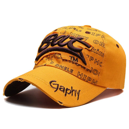 Bat Gaphy Cotton Baseball Cap - Classic Embroidered Cotton Cap For Casual Style Today