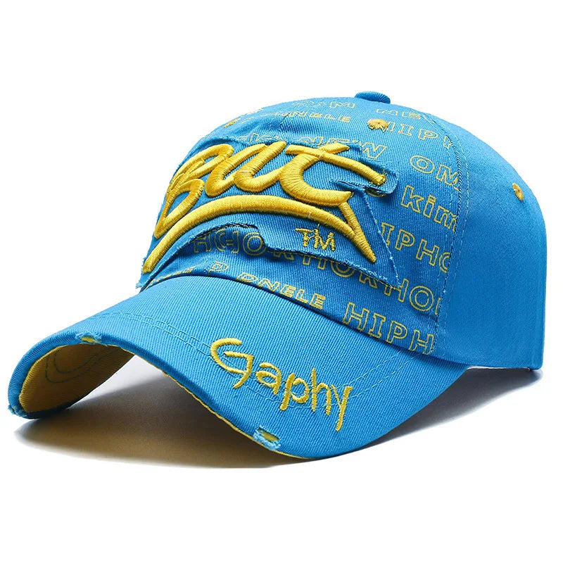 Bat Gaphy Cotton Baseball Cap - Classic Embroidered Cotton Cap For Casual Style Today