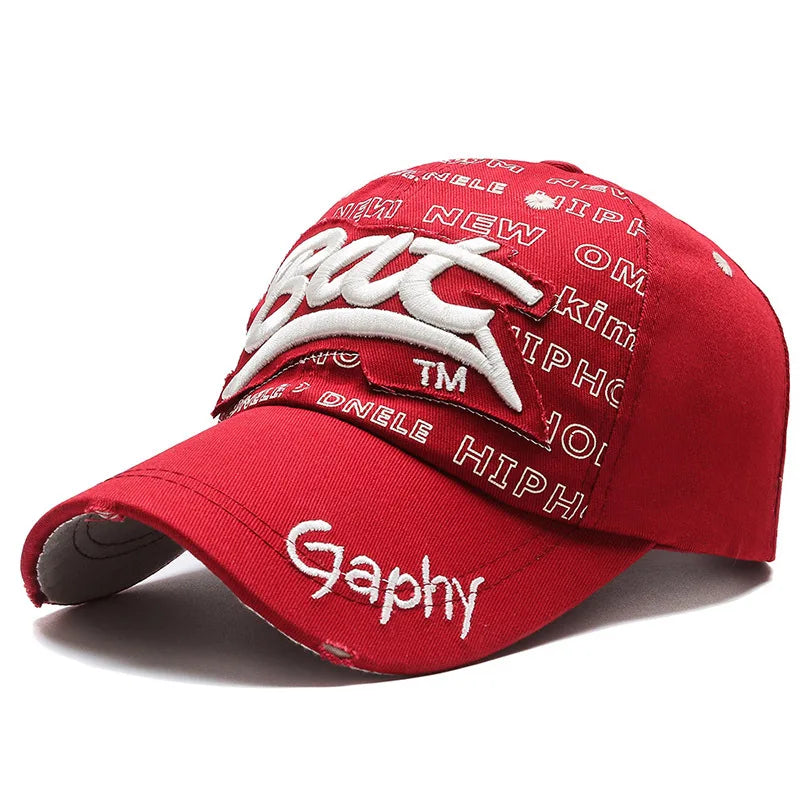 Bat Gaphy Cotton Baseball Cap - Classic Embroidered Cotton Cap For Casual Style Today
