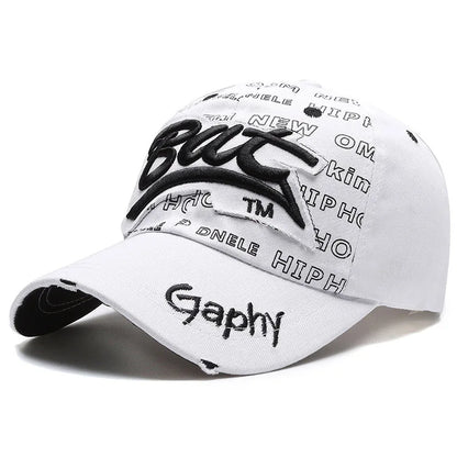 Bat Gaphy Cotton Baseball Cap - Classic Embroidered Cotton Cap For Casual Style Today