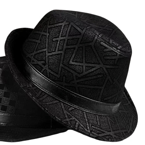 Bayeux Black Genuine Leather Trilby Hat - Timeless Leather Trilby With Clean Silhouette