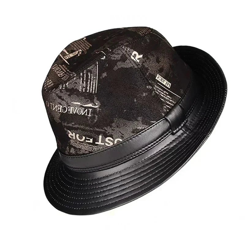 Bayeux Black Genuine Leather Trilby Hat - Timeless Leather Trilby With Clean Silhouette
