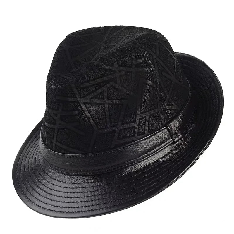 Bayeux Black Genuine Leather Trilby Hat - Timeless Leather Trilby With Clean Silhouette