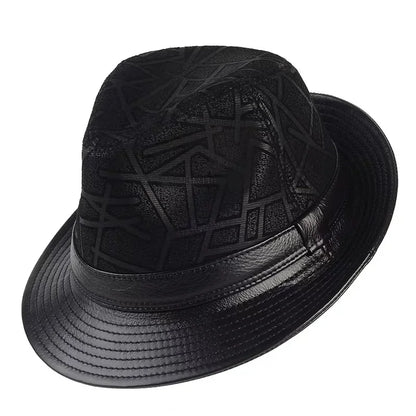 Bayeux Black Genuine Leather Trilby Hat - Timeless Leather Trilby With Clean Silhouette