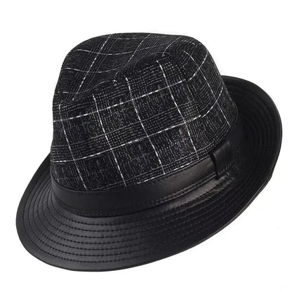 Bayeux Black Genuine Leather Trilby Hat - Timeless Leather Trilby With Clean Silhouette