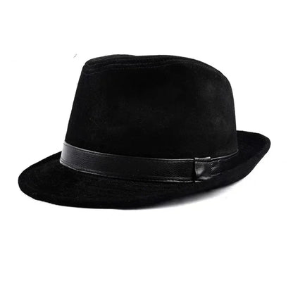 Bayeux Black Genuine Leather Trilby Hat - Timeless Leather Trilby With Clean Silhouette