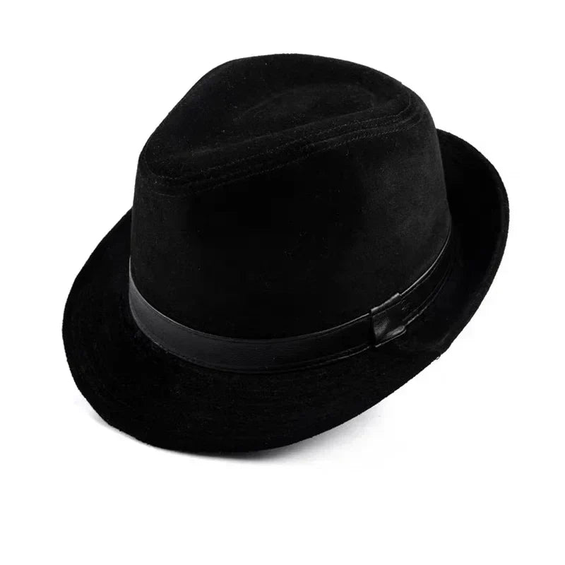 Bayeux Black Genuine Leather Trilby Hat - Timeless Leather Trilby With Clean Silhouette