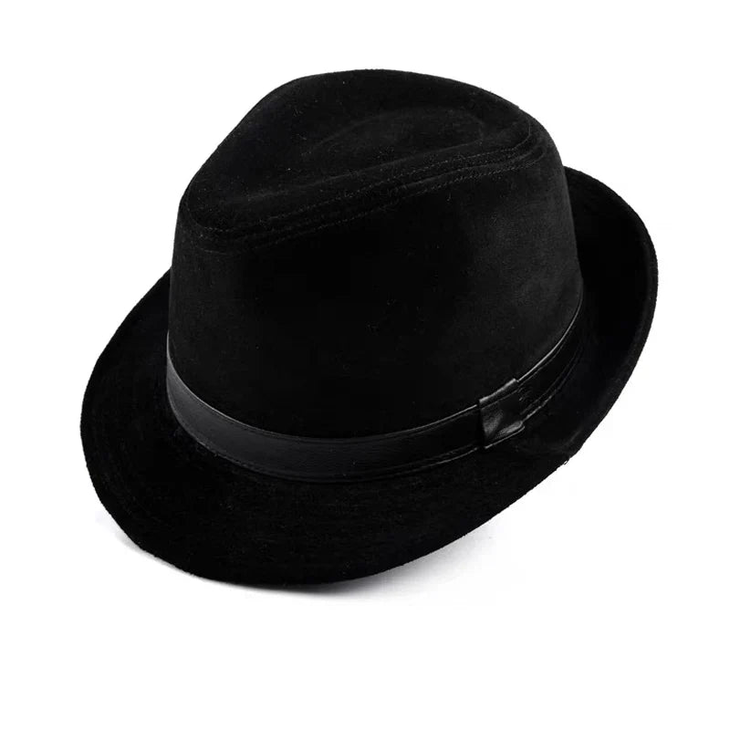 Bayeux Black Genuine Leather Trilby Hat - Timeless Leather Trilby With Clean Silhouette