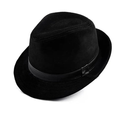 Bayeux Black Genuine Leather Trilby Hat - Timeless Leather Trilby With Clean Silhouette