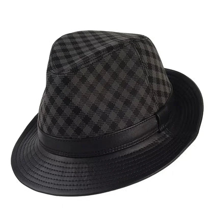 Bayeux Black Genuine Leather Trilby Hat - Timeless Leather Trilby With Clean Silhouette