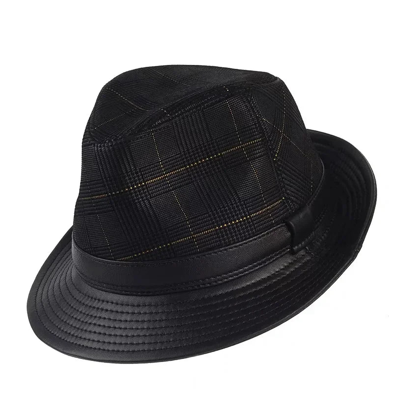 Bayeux Black Genuine Leather Trilby Hat - Timeless Leather Trilby With Clean Silhouette