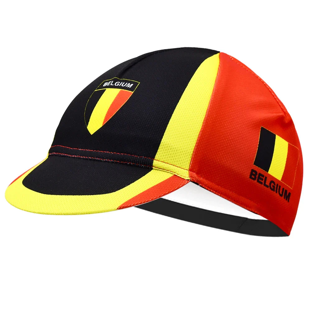Belgian Flag Cycling Cap Lightweight Acrylic Fits 55 To 61 Cm Under Helmet