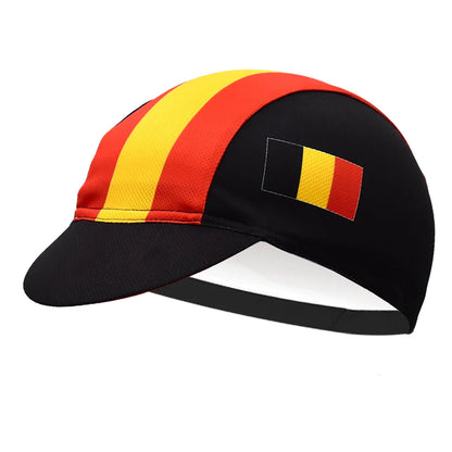 Belgian Flag Cycling Cap Lightweight Acrylic Fits 55 To 61 Cm Under Helmet