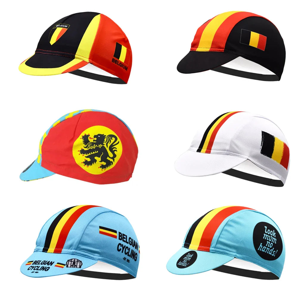 Belgian Flag Cycling Cap Lightweight Acrylic Fits 55 To 61 Cm Under Helmet