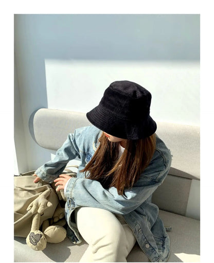 Belgrade Winter Corduroy Bucket Hat - Plain Pattern Warm Corduroy Style For Cold Weather