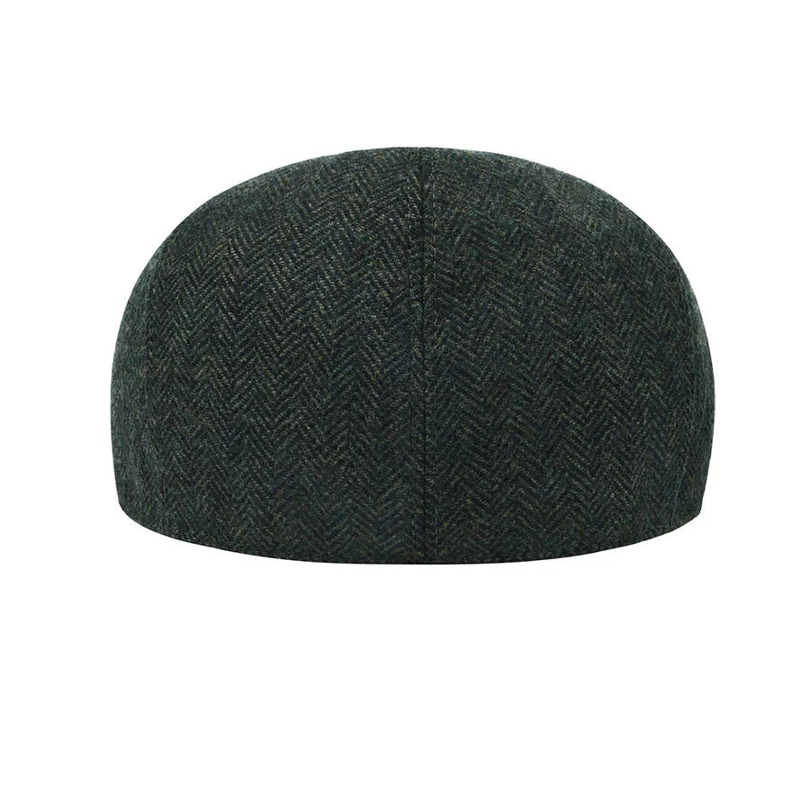 Bellamy Wool Herringbone Flat Cap - Versatile Wool Blend Hat For Casual To Smart Looks