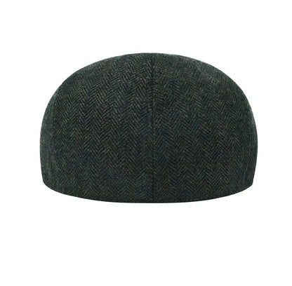 Bellamy Wool Herringbone Flat Cap - Versatile Wool Blend Hat For Casual To Smart Looks