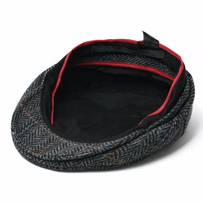 Bellevue Herringbone Wool Flat Cap - Classic All Wool Warmth For Fall And Winter