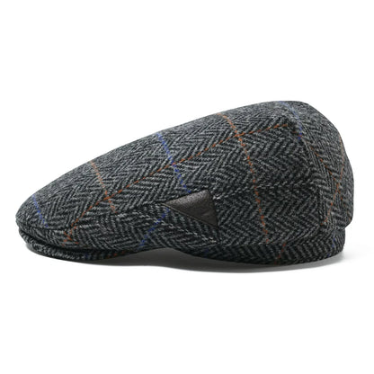 Bellevue Herringbone Wool Flat Cap - Classic All Wool Warmth For Fall And Winter