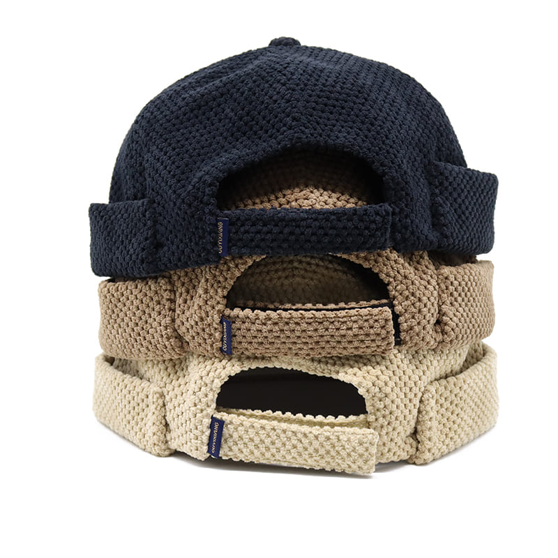 Bering Knitted Docker Cap – Textured Brimless Sailor Cotton Hat