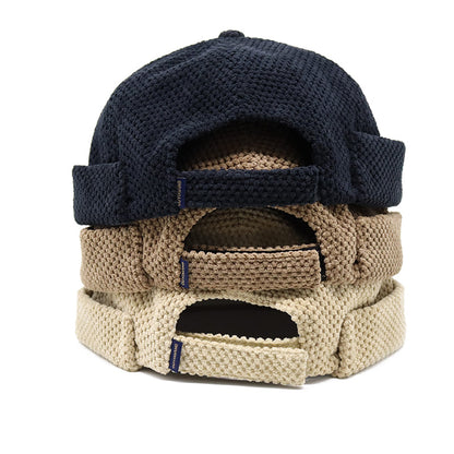 Bering Knitted Docker Cap – Textured Brimless Sailor Cotton Hat