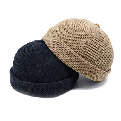 Bering Knitted Docker Cap – Textured Brimless Sailor Cotton Hat