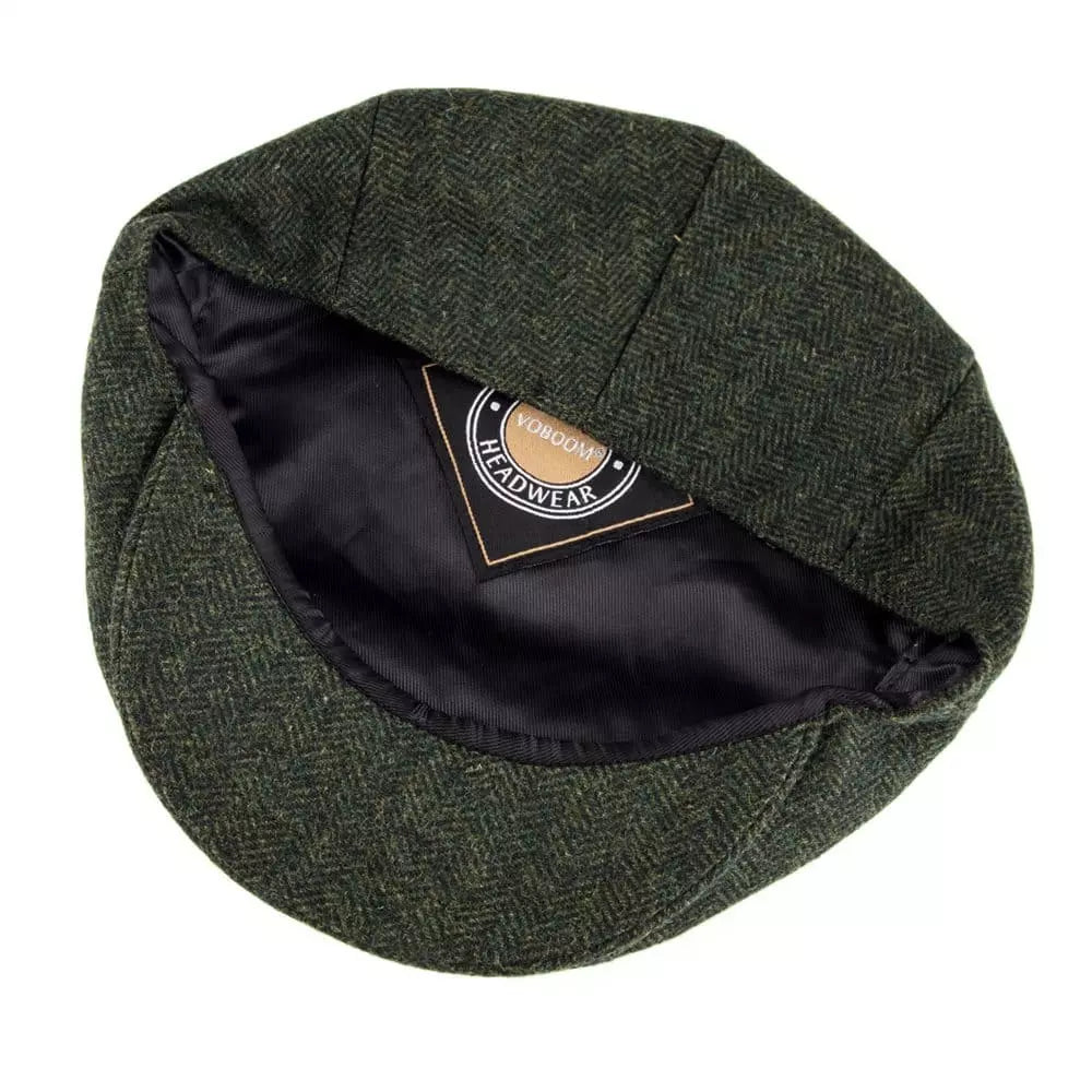 Birmingham Wool Herringbone Flat Cap – Warm Classic Ivy Cap