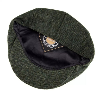 Birmingham Wool Herringbone Flat Cap – Warm Classic Ivy Cap