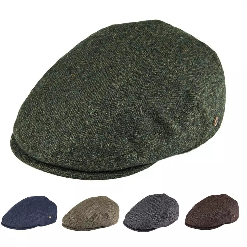 Birmingham Wool Herringbone Flat Cap – Warm Classic Ivy Cap