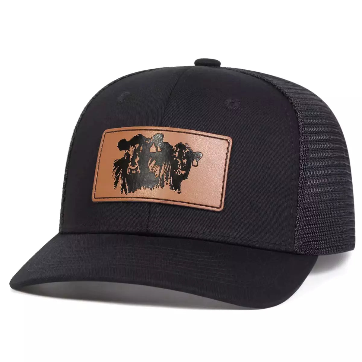 Black Bulls Trucker Cap - Casual Trucker Cap With Embroidered Logo And Mesh Back