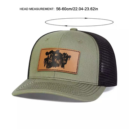 Black Bulls Trucker Cap - Casual Trucker Cap With Embroidered Logo And Mesh Back