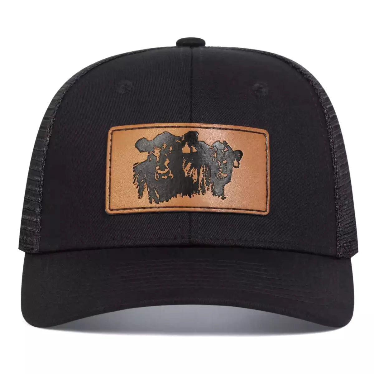 Black Bulls Trucker Cap - Casual Trucker Cap With Embroidered Logo And Mesh Back