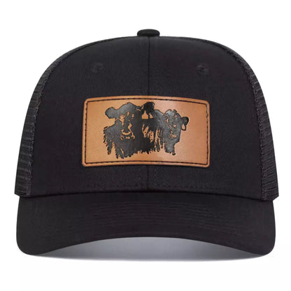 Black Bulls Trucker Cap - Casual Trucker Cap With Embroidered Logo And Mesh Back