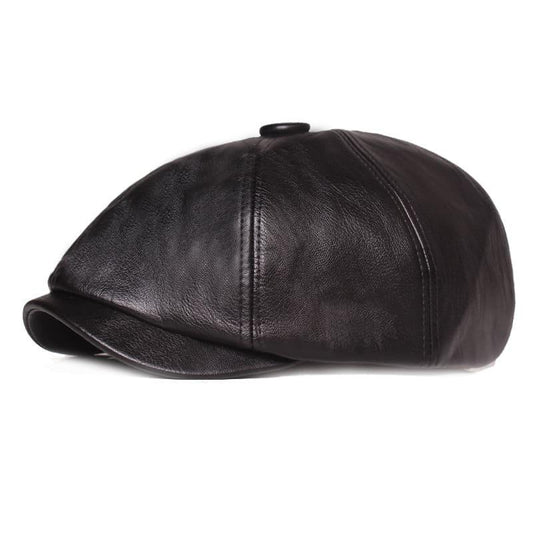 Blackpool Leather Newsboy Cap – Vegan Leather 8 Panel Classic Hat