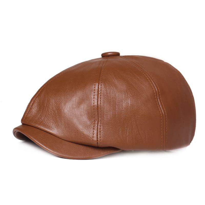 Blackpool Leather Newsboy Cap – Vegan Leather 8 Panel Classic Hat