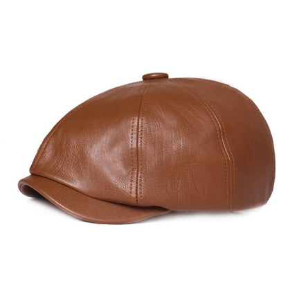 Blackpool Leather Newsboy Cap – Vegan Leather 8 Panel Classic Hat