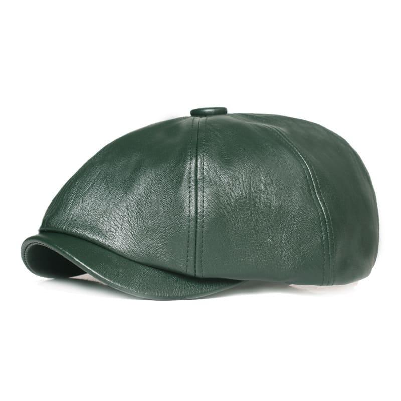 Blackpool Leather Newsboy Cap – Vegan Leather 8 Panel Classic Hat