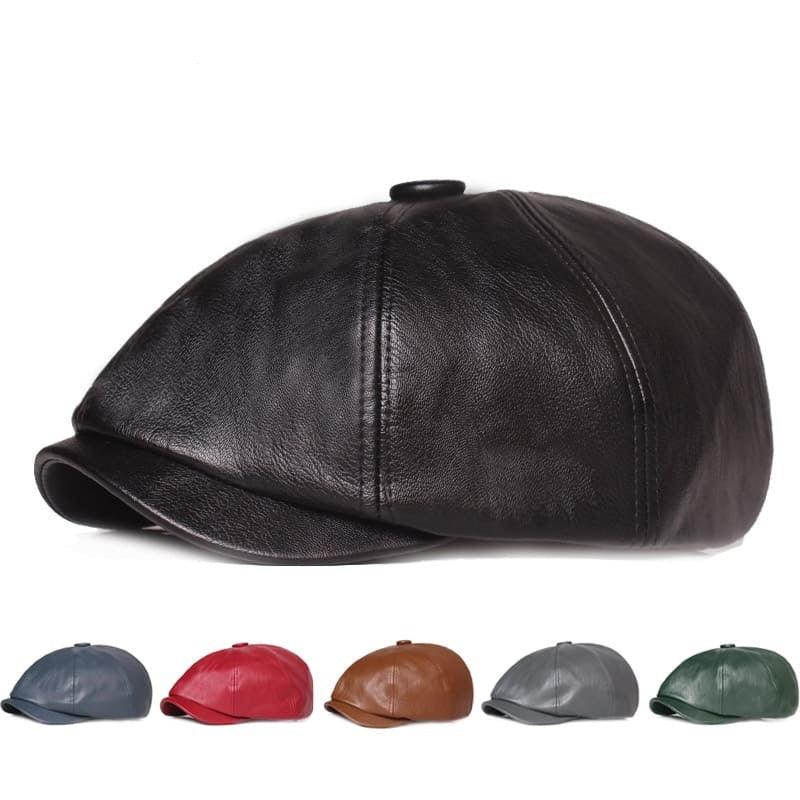 Blackpool Leather Newsboy Cap – Vegan Leather 8 Panel Classic Hat