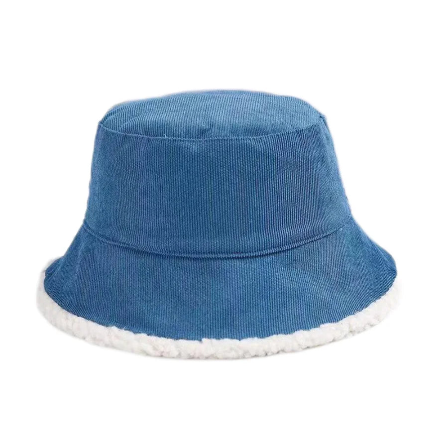 Blaine Winter Corduroy Bucket Hat - Warm Corduroy Hat With Inner Fur Lining For Cold Days