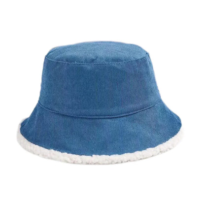 Blaine Winter Corduroy Bucket Hat - Warm Corduroy Hat With Inner Fur Lining For Cold Days