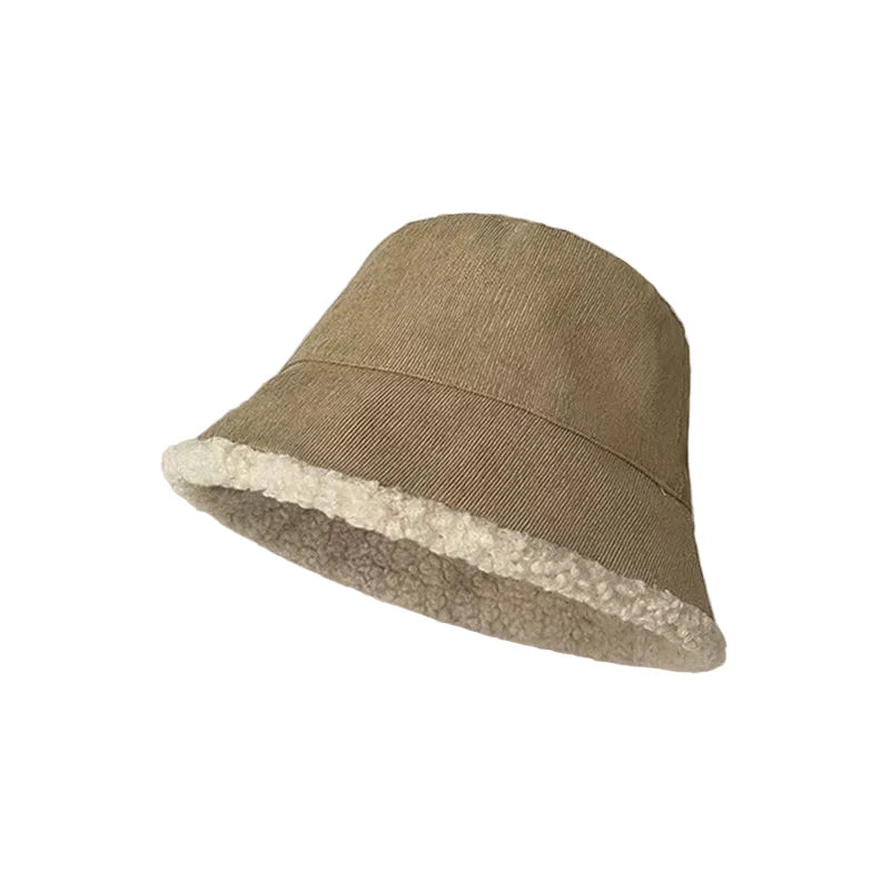 Blaine Winter Corduroy Bucket Hat - Warm Corduroy Hat With Inner Fur Lining For Cold Days