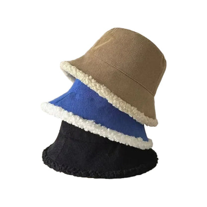Blaine Winter Corduroy Bucket Hat - Warm Corduroy Hat With Inner Fur Lining For Cold Days